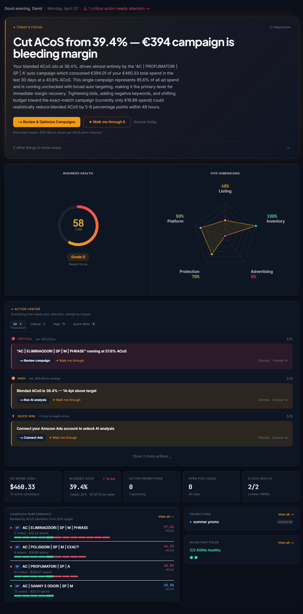 SellerForge Dashboard