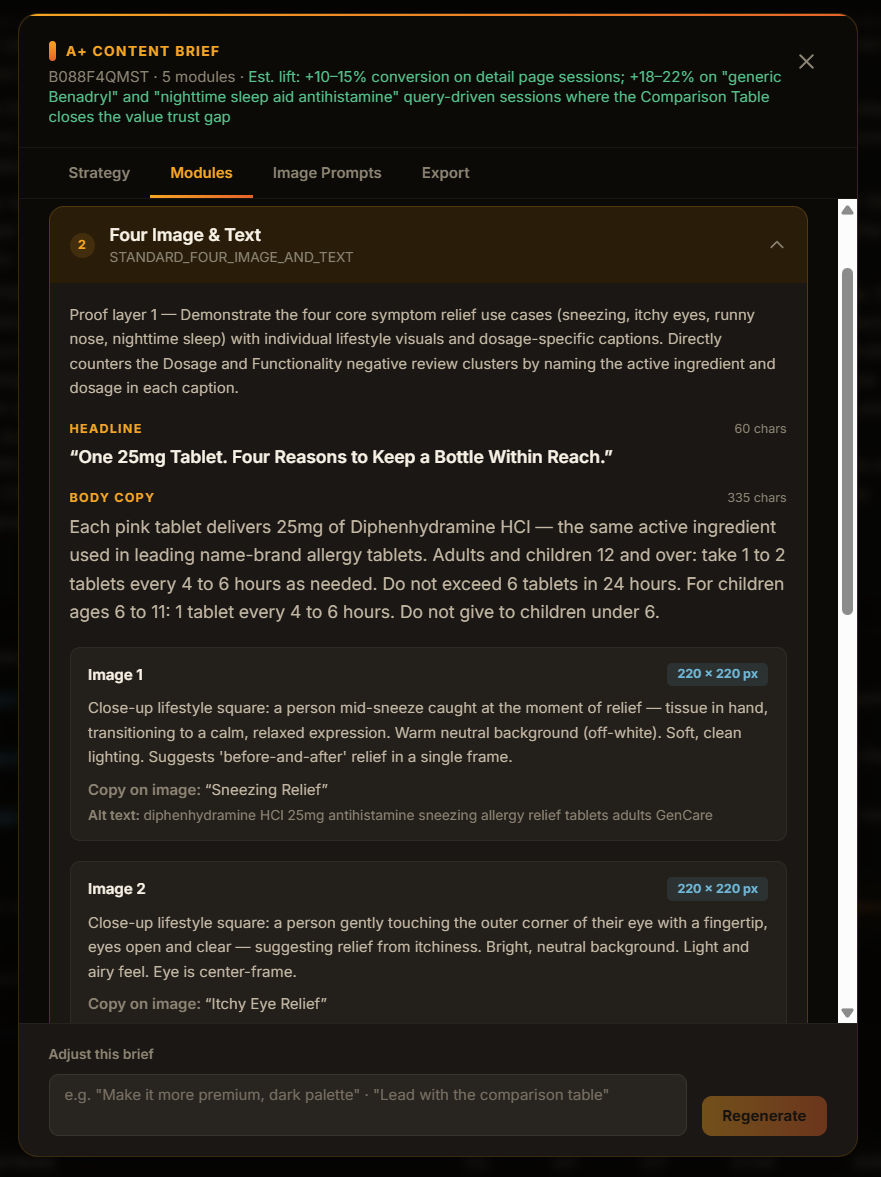Listing audit — A+ content brief, part 2